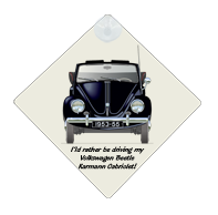 VW Beetle Karmann Cabriolet 1953-55 Car Window Hanging Sign